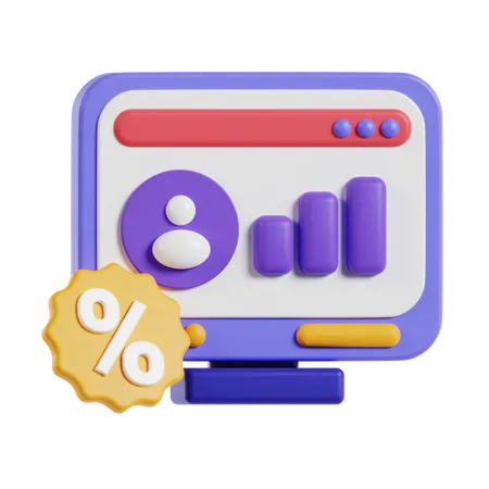 Online Profit Insight  3D Icon