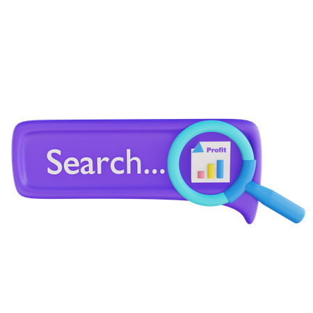 Online Profit Searching  3D Icon