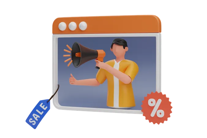 Online Promotion  3D Illustration