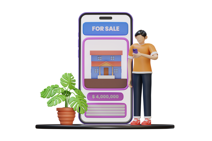Online property app  3D Icon