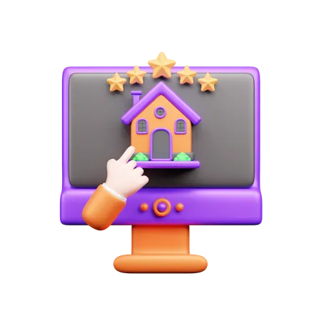 Online Property Review  3D Icon