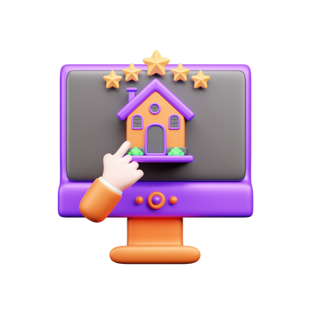 Online Property Review  3D Icon