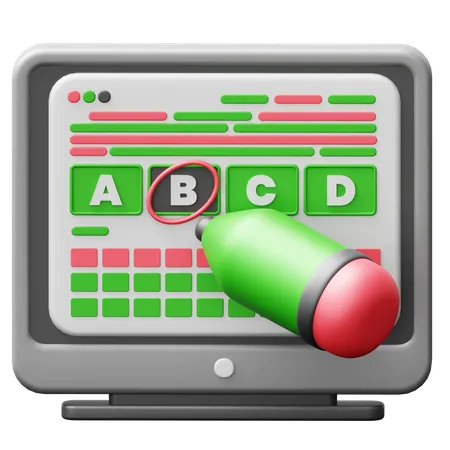 Online-Prüfung  3D Icon