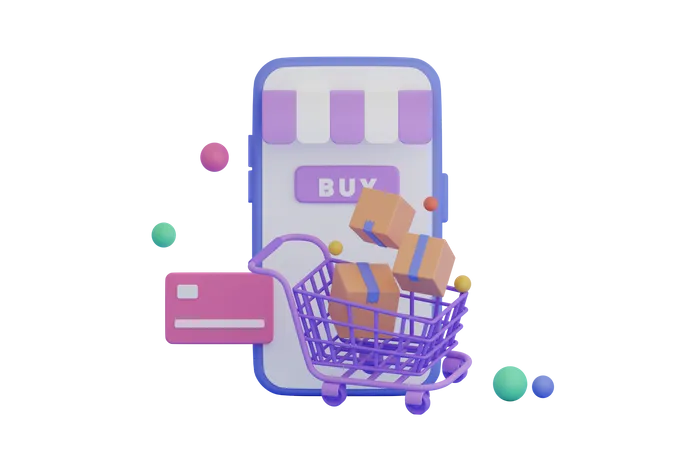 Shopping Cart  3D Illustration