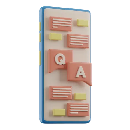 Online Question And Answer 3D Illustration