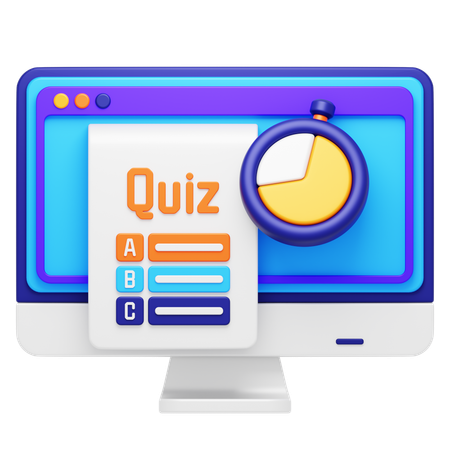 Online Quiz  3D Icon