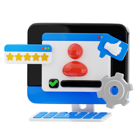 Online Rating  3D Icon