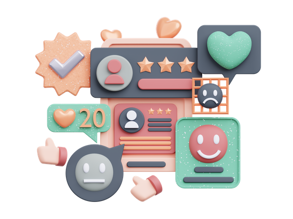 Online Rating 3D Icon
