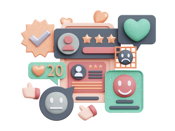 Online Rating  3D Icon