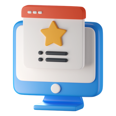 Online Rating Star  3D Icon