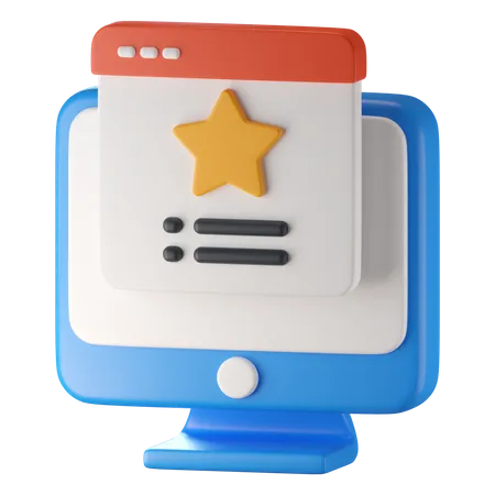 Online Rating Star  3D Icon