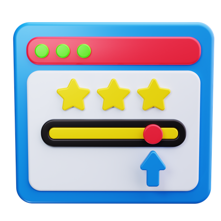 Online Rating Stars  3D Icon