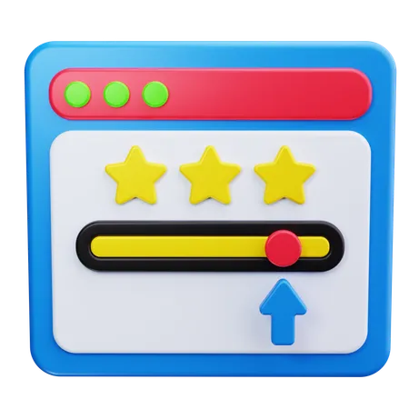 Online Rating Stars  3D Icon