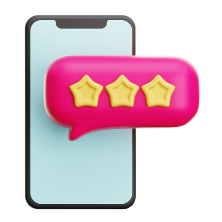 Online Rating Stars  3D Icon