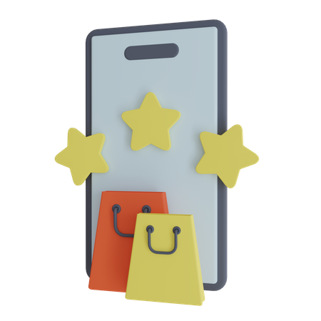 Online Rating Stars  3D Icon