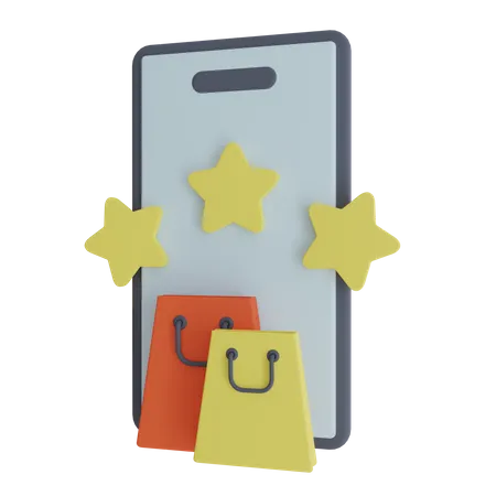 Online Rating Stars  3D Icon