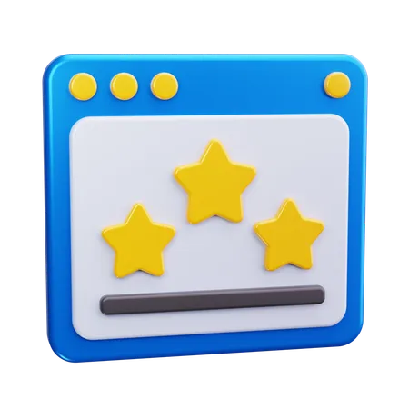 Online Rating Stars  3D Icon