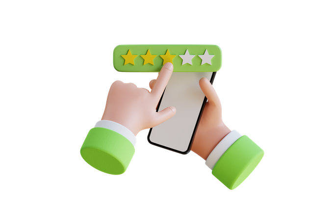 Online Rating Stars  3D Illustration