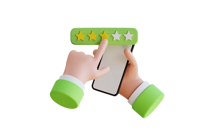 Online Rating Stars  3D Illustration