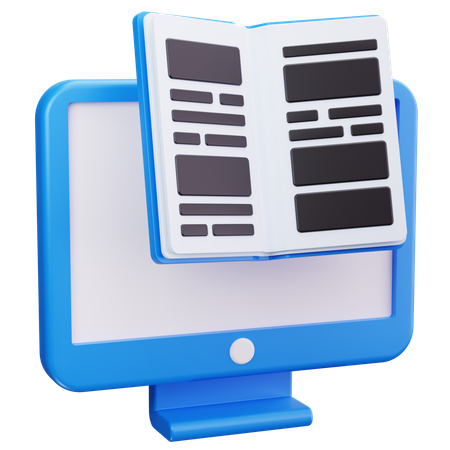 Online Reading  3D Icon