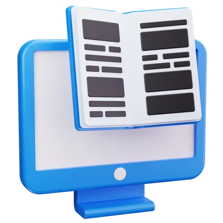Online Reading  3D Icon