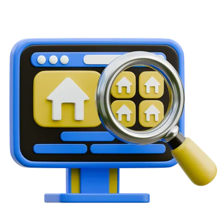 Online Real Estate Search  3D Icon