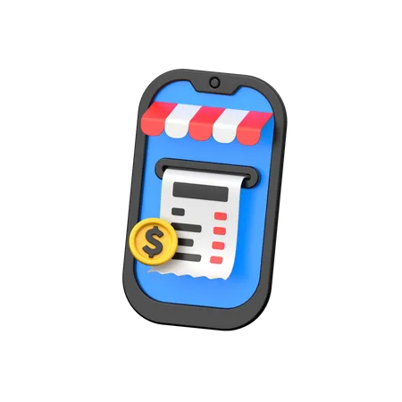 Online receipt of order payment.  3D Icon