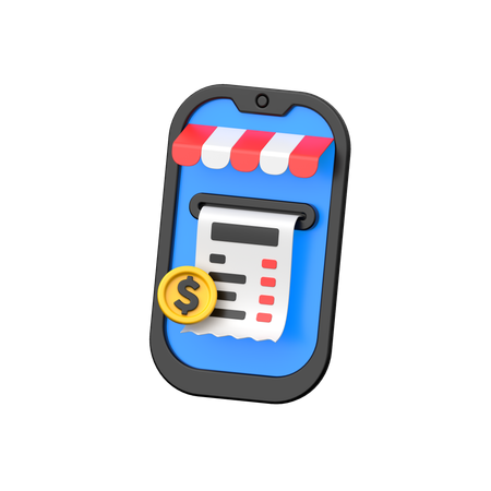 Online receipt of order payment.  3D Icon