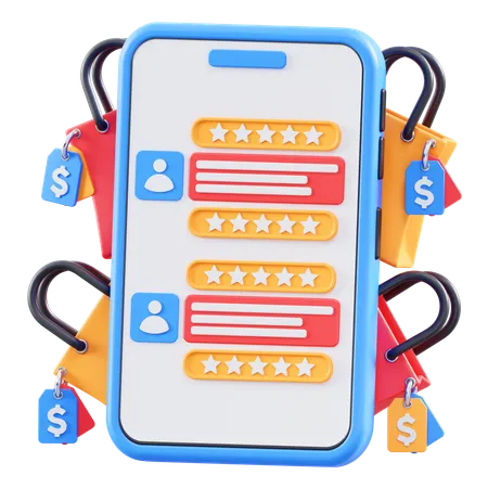 Online Review  3D Icon