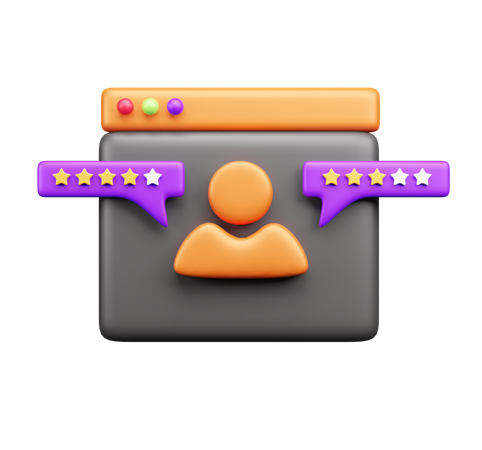 Online Review  3D Icon
