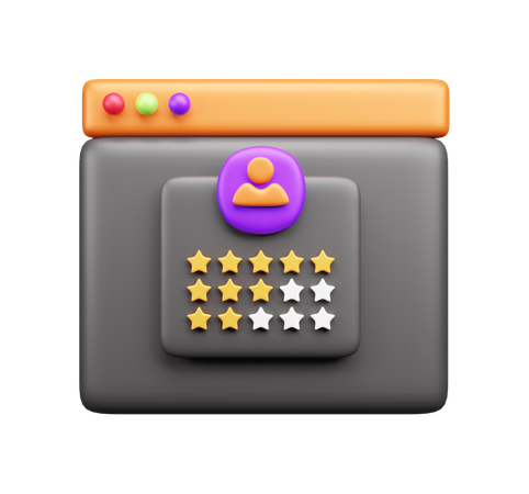 Online Review  3D Icon