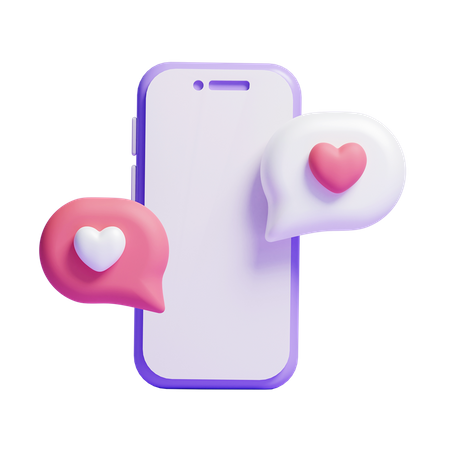 Online Romantic Chat  3D Icon