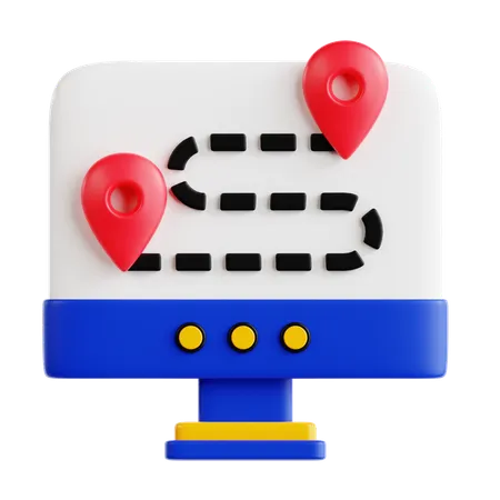 Online Route  3D Icon