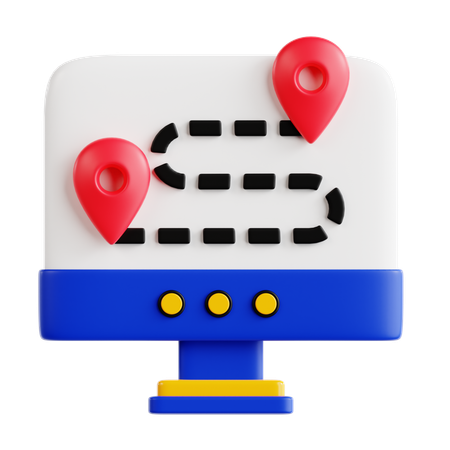 Online Route  3D Icon