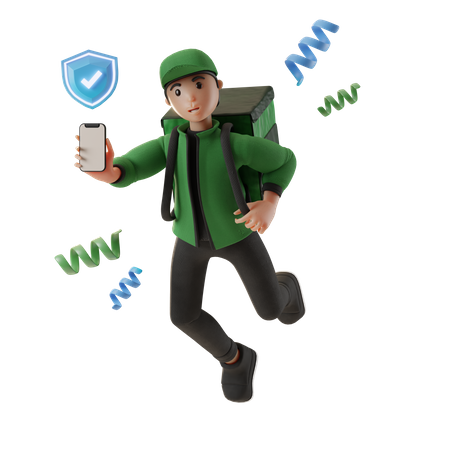 Online safe delivery Service  3D Illustration