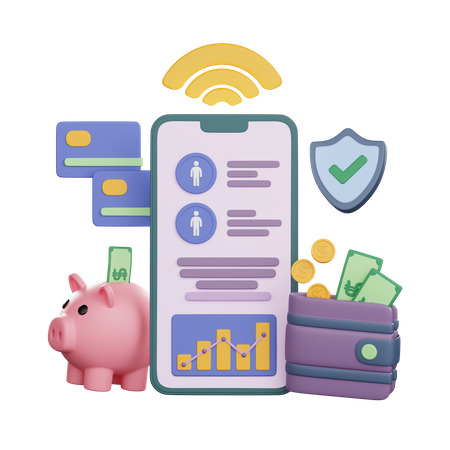 Online Saving Money  3D Icon
