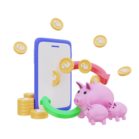 Online Savings  3D Icon