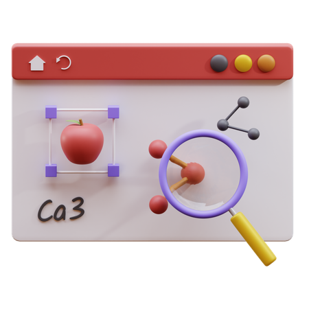 Online Science Research  3D Icon