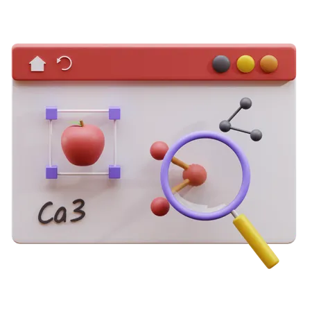 Online Science Research  3D Icon