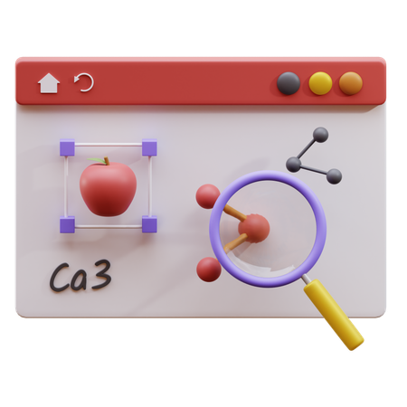 Online Science Research  3D Icon