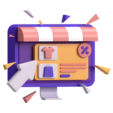 Online Screen Store  3D Icon