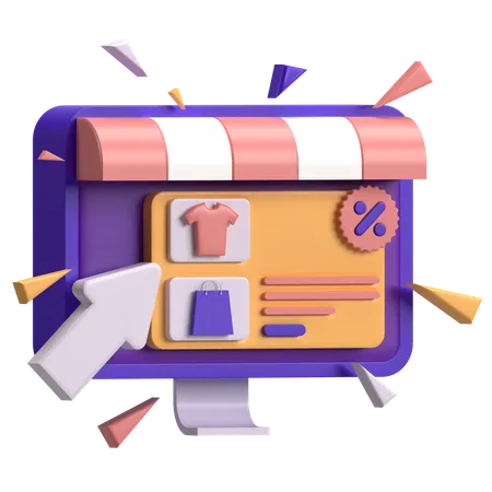 Online Screen Store  3D Icon