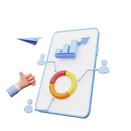 Online Search Analytics  3D Illustration