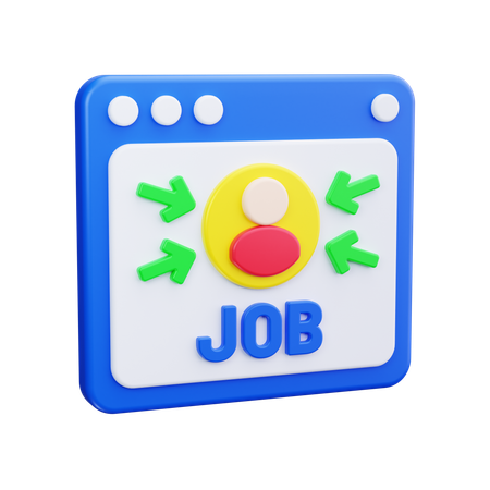 Online Search Job  3D Icon