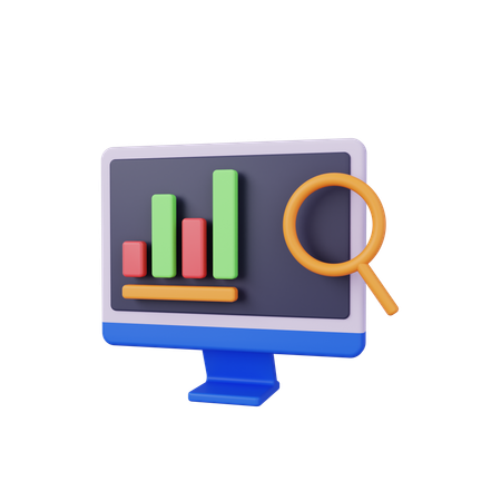 Online Search Statistics  3D Icon