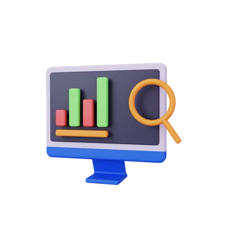 Online Search Statistics  3D Icon