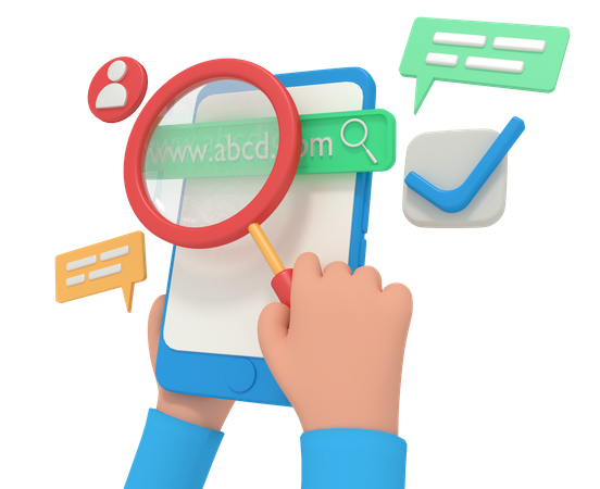 Online Searching  3D Icon