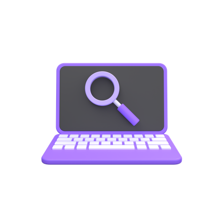 Online Searching On Laptop  3D Icon