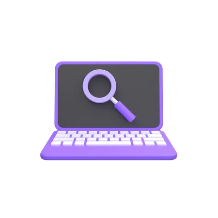 Online Searching On Laptop  3D Icon