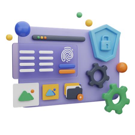 Online Security Dashboard  3D Illustration